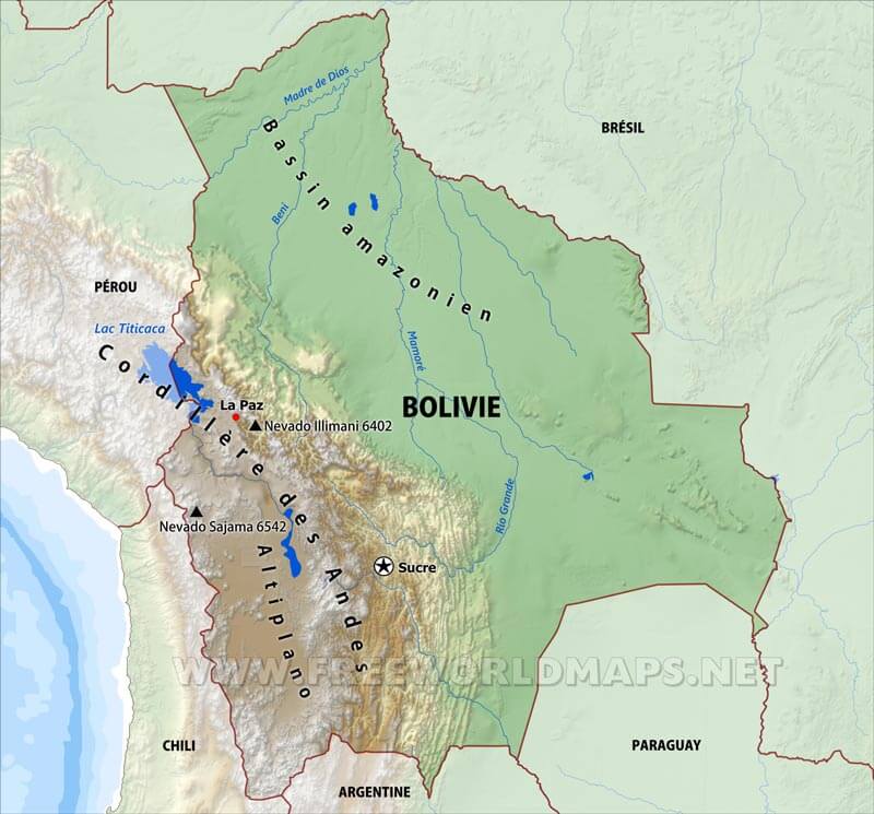 Carte Bolivie