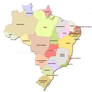 Carte des regions bresiliennes