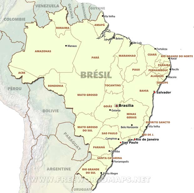 Carte Brésil