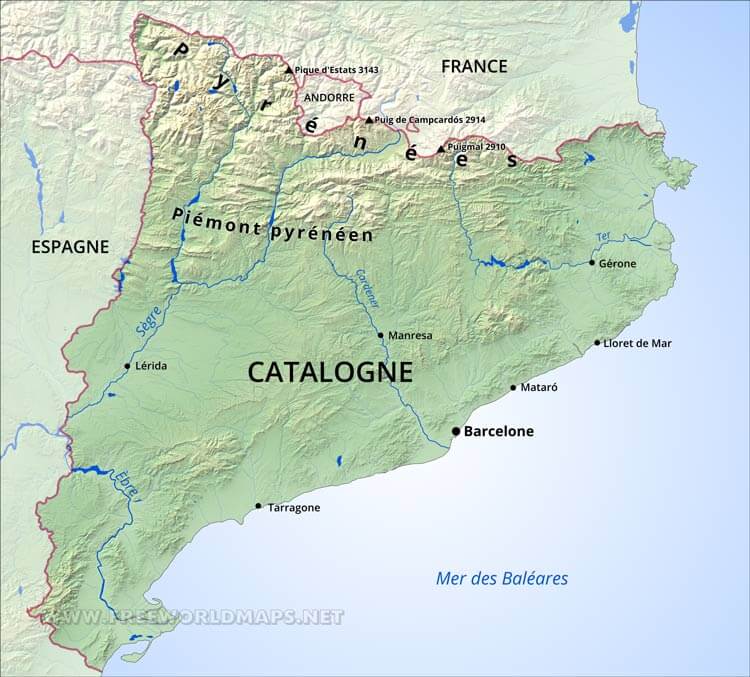 Carte Catalogne