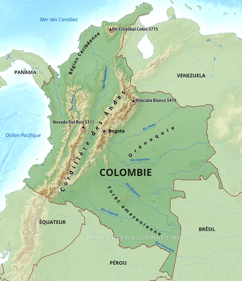 Carte Colombie