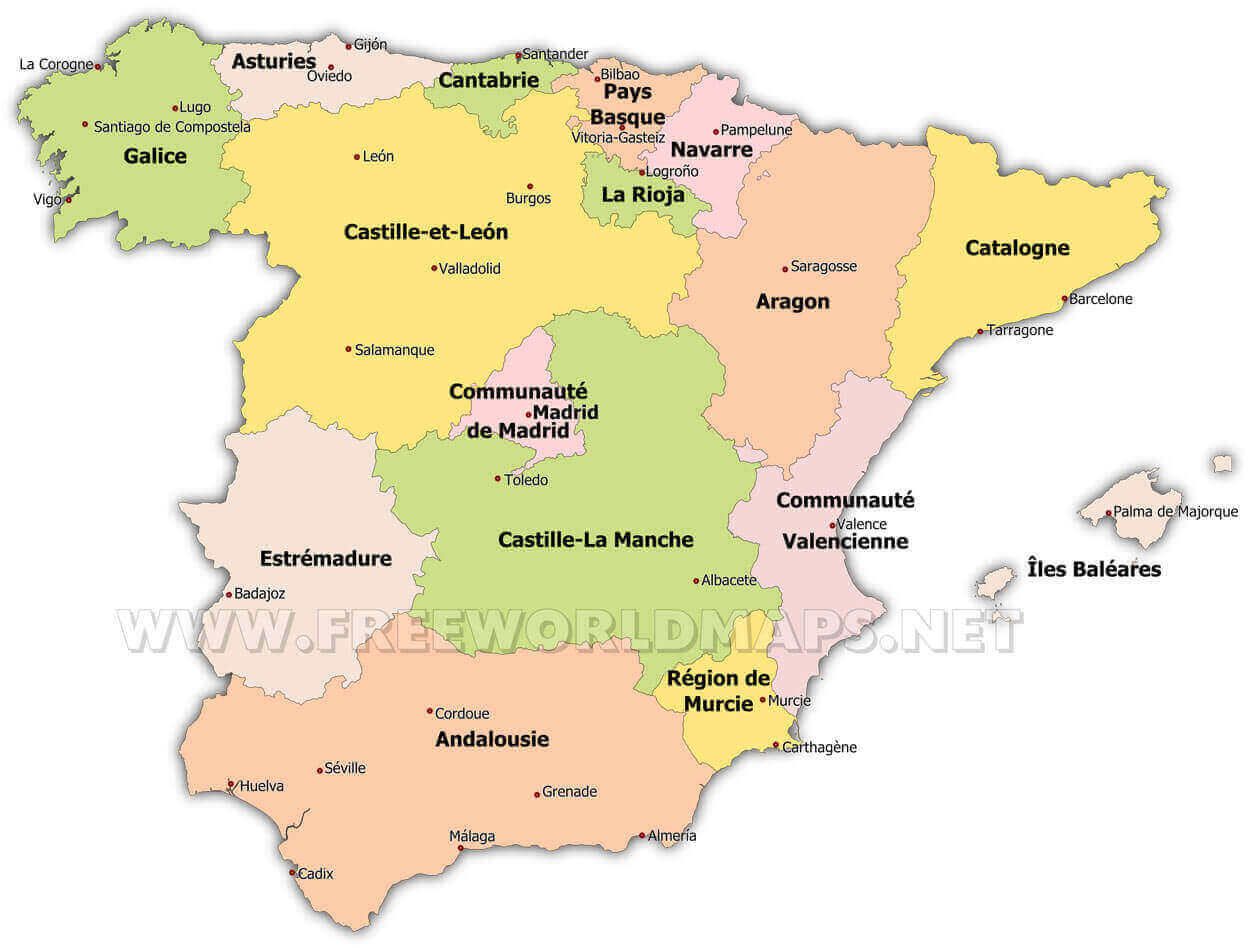 Carte Geographique D Espagne