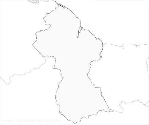 Carte Guyana vierge
