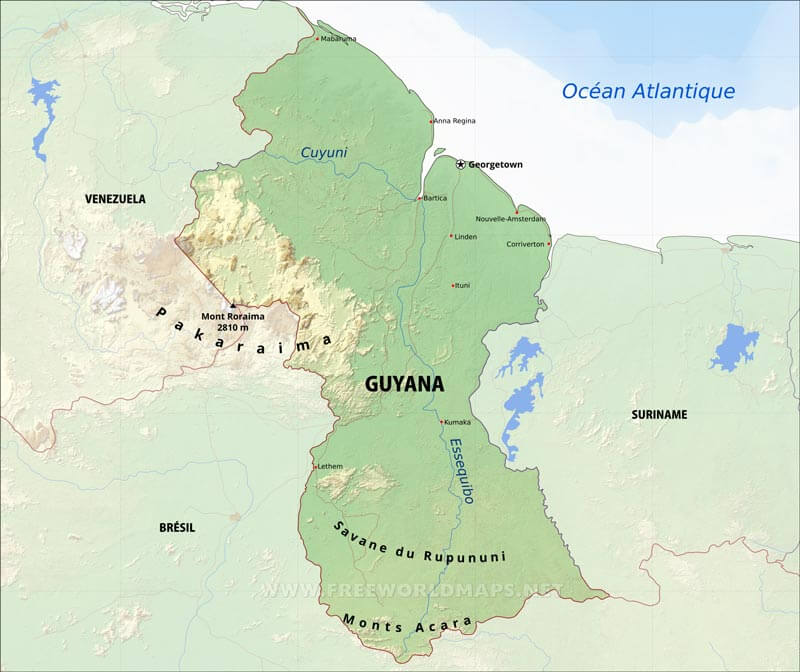 Carte Guyana