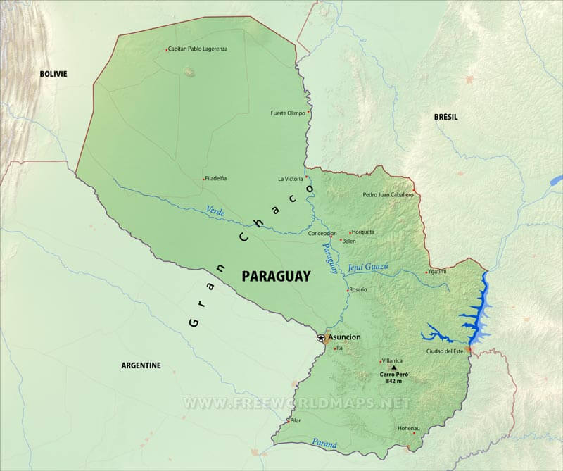 Carte Paraguay