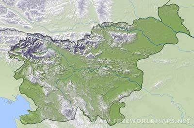 Carte muette Slovenie physique