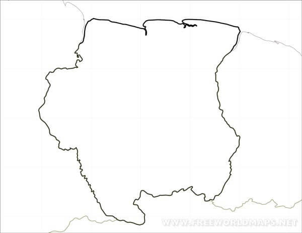 Carte Suriname vierge