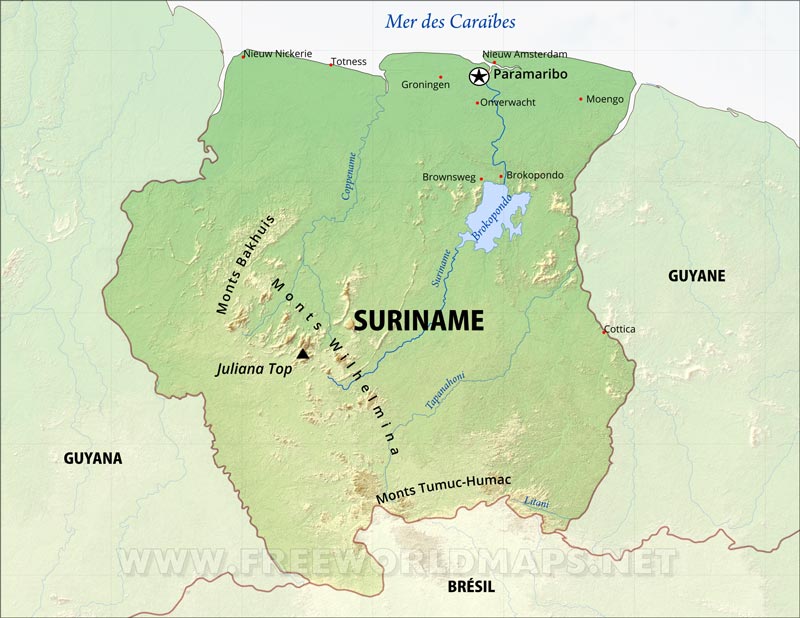 Carte Suriname