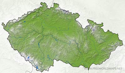 Carte muette Tchequie physique