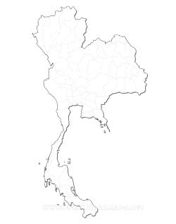 Carte Thaïlande vierge