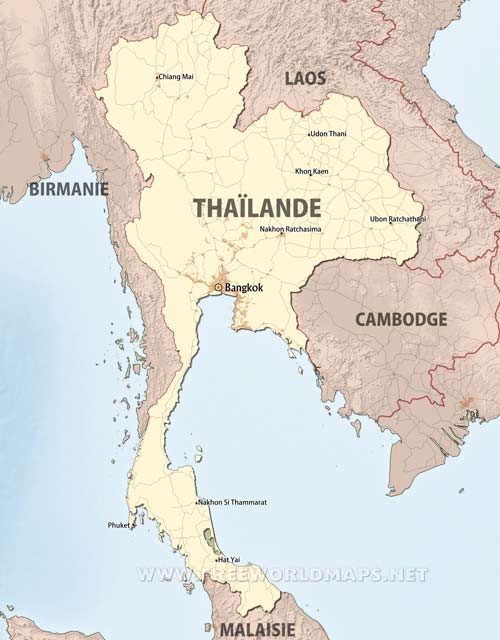 Carte Thaïlande