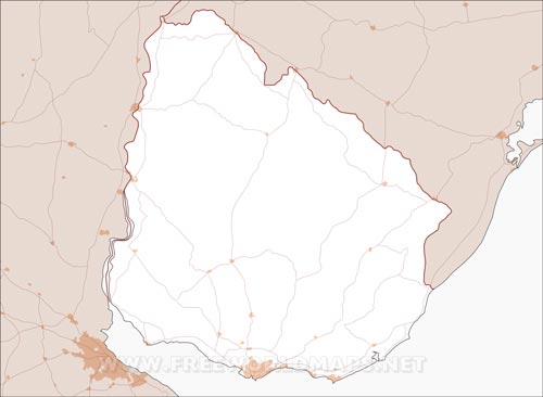 Carte Uruguay vierge