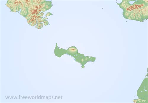 St. Lawrence Island blank map HD