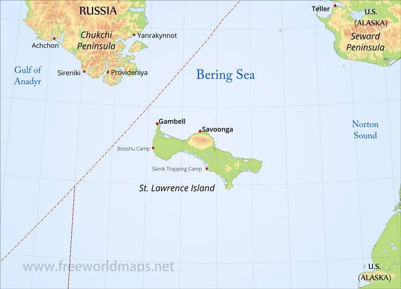St. Lawrence Island map