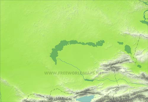 Lake Balkhash HD blank map