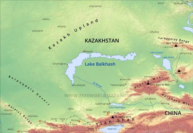 Lake Balkhash map