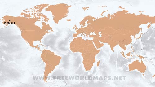 Where is Denali on the world map?