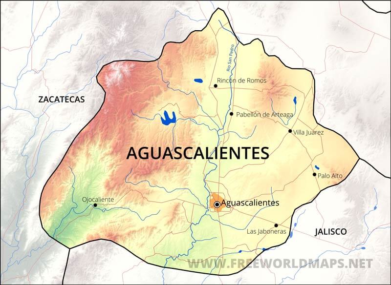 Aguascalientes map