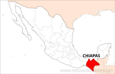 Chiapas location on Mexico map