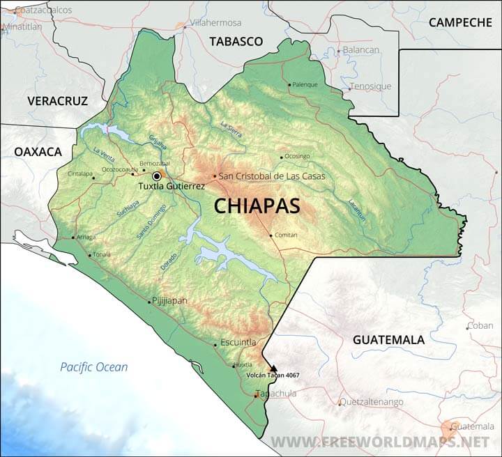 Chiapas map