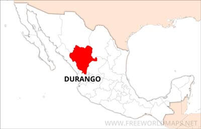 Durango location on Mexico map