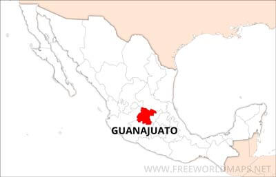 Guanajuato location on Mexico map