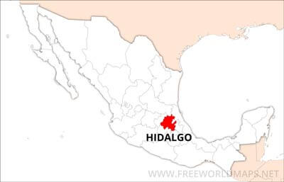 Hidalgo location on Mexico map
