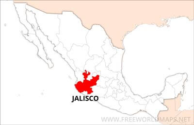 Jalisco location on Mexico map