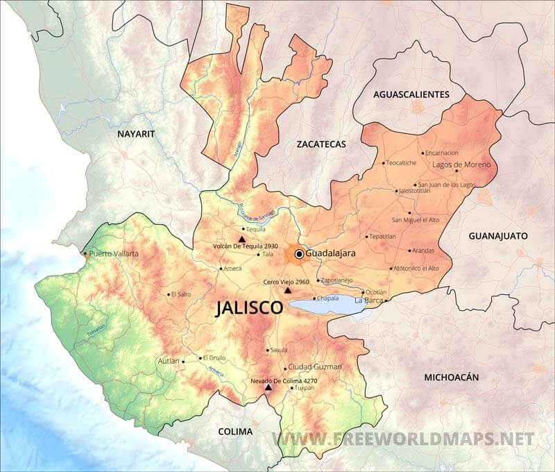 Jalisco map