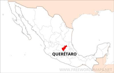 Querétaro location on Mexico map