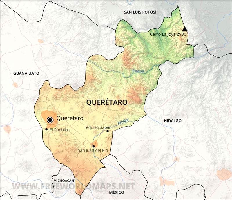 Querétaro map