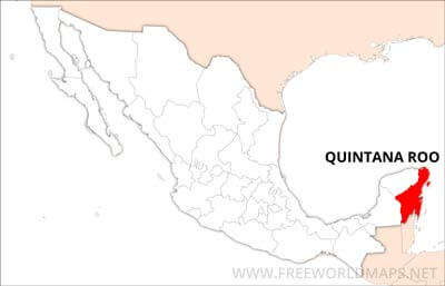 Quintana Roo location on Mexico map
