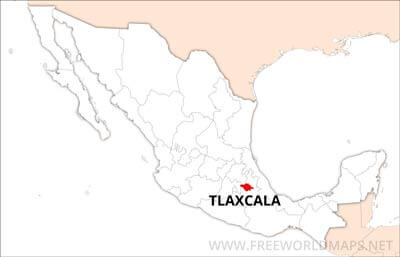Tlaxcala location on Mexico map