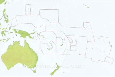 Oceania blank map