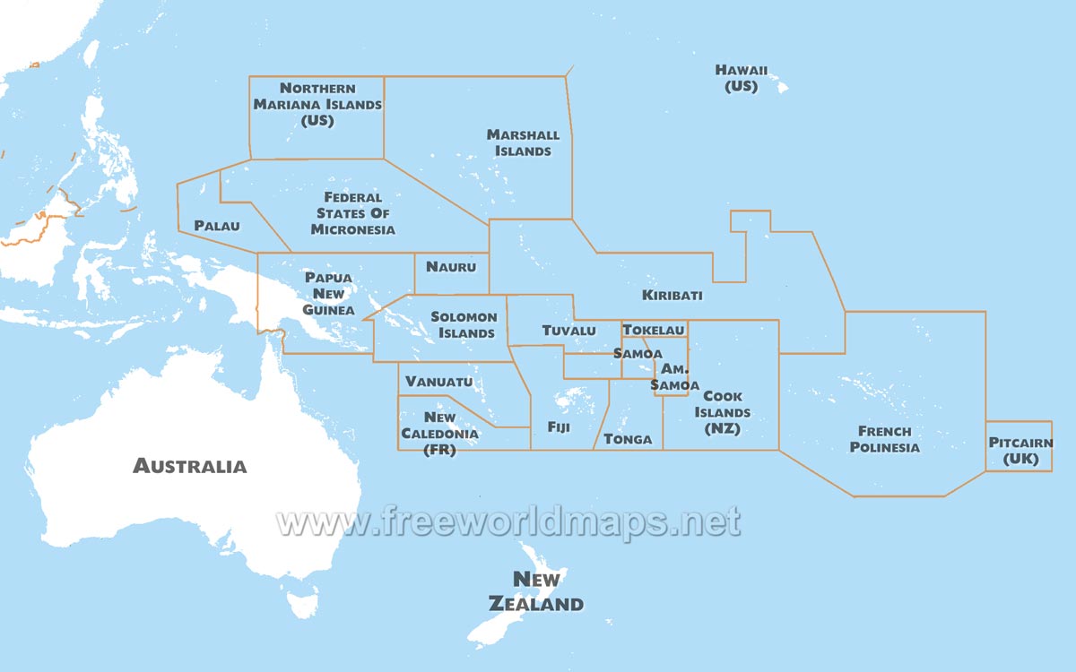 Oceania Maps – Freeworldmaps.net