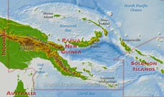 Papua New Guinea physical map