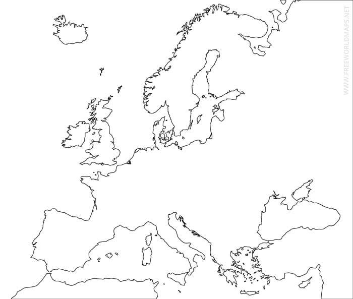 Outline map of European countries