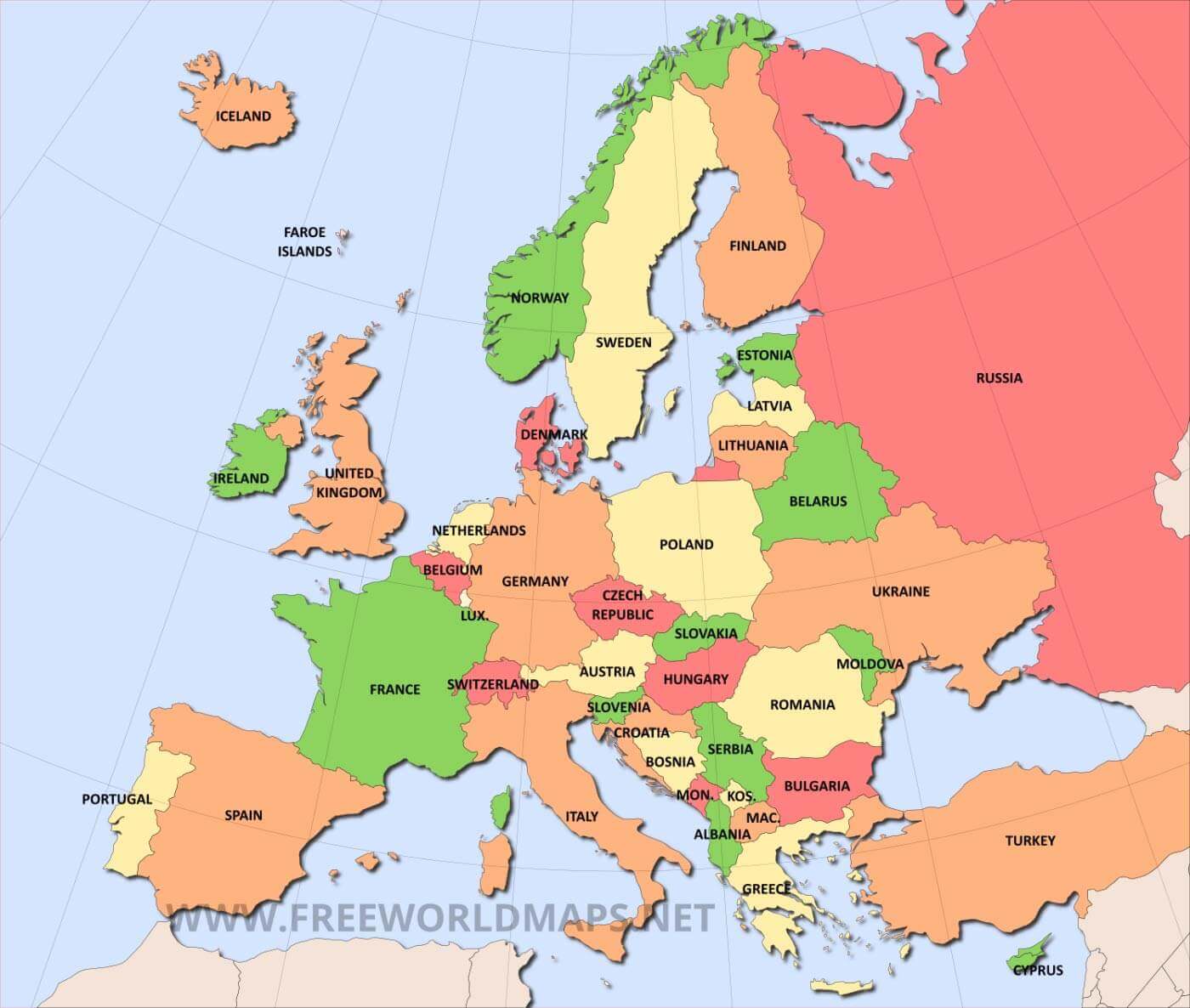 Free Printable Map Of Europe With Countries PRINTABLE TEMPLATES