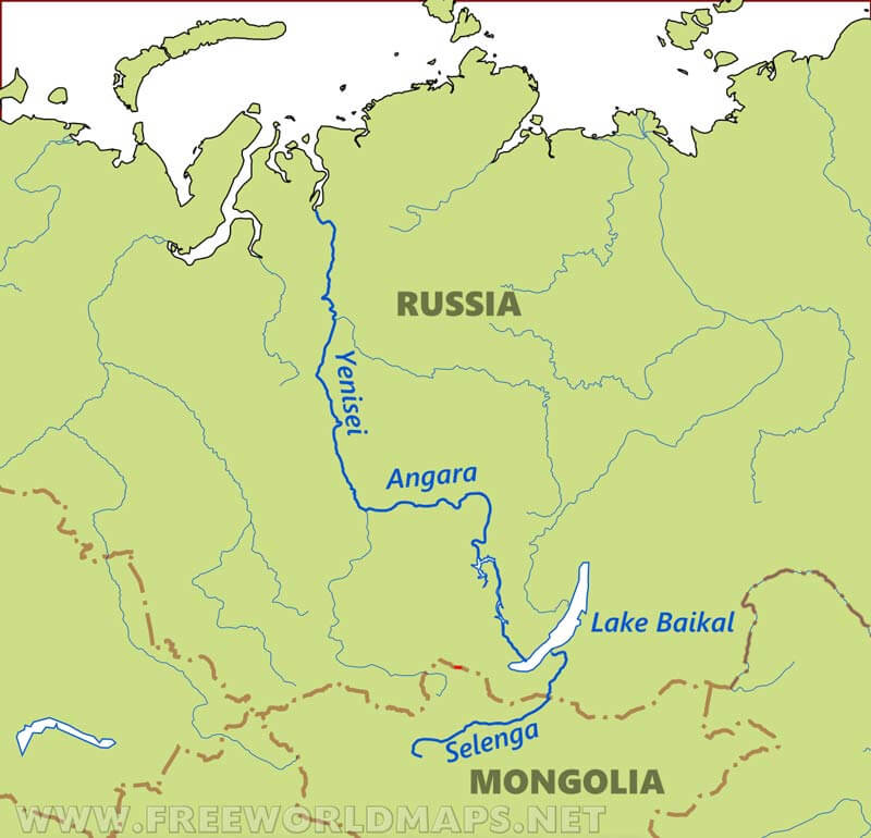 Russia Rivers Map