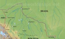 Bolivia physical map