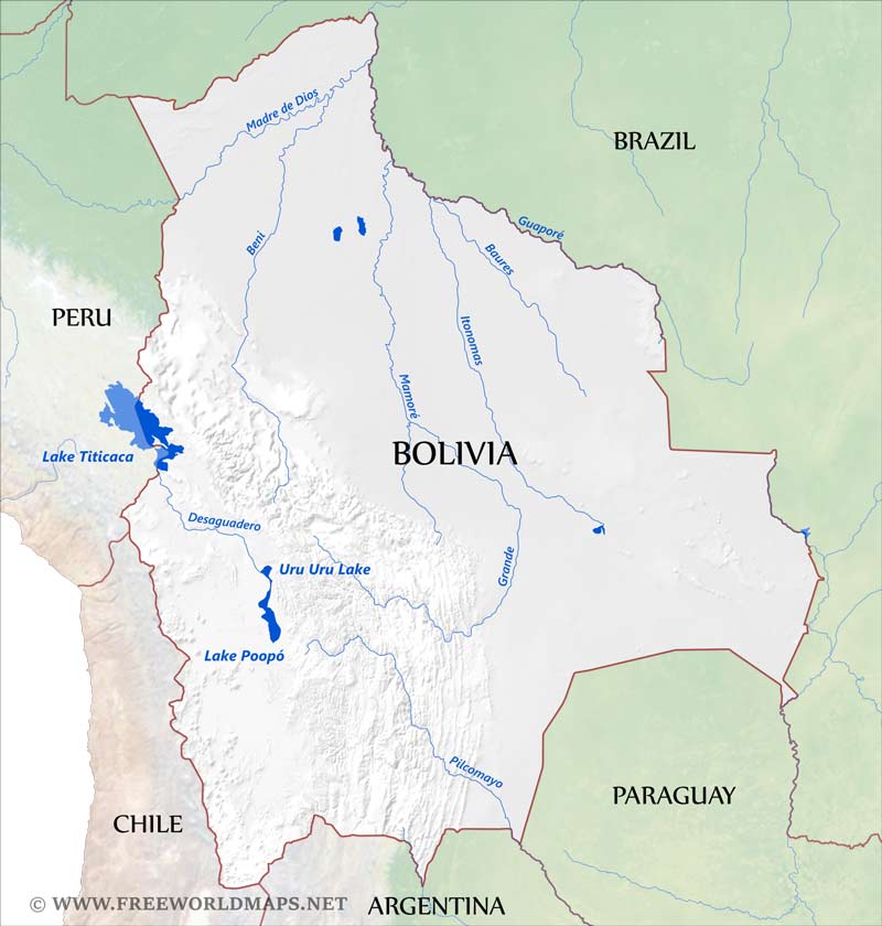 Bolivia Physical Maps