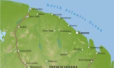 French Guiana physical map