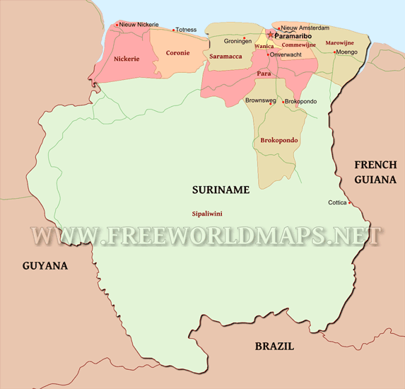 Suriname Map