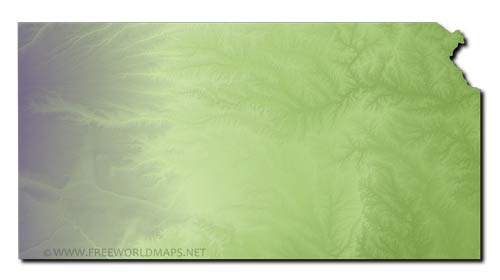 Kansas relief HD blank map Kansas relief HD blank map