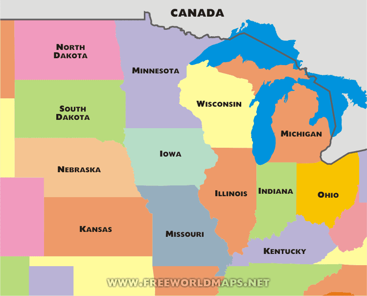 Image result for midwest map