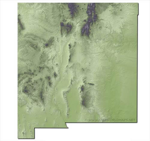New Mexico relief HD blank map