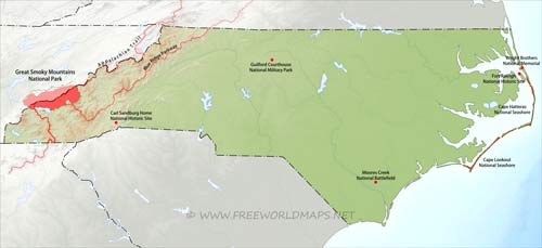 North Carolina National Parks, National monuments
