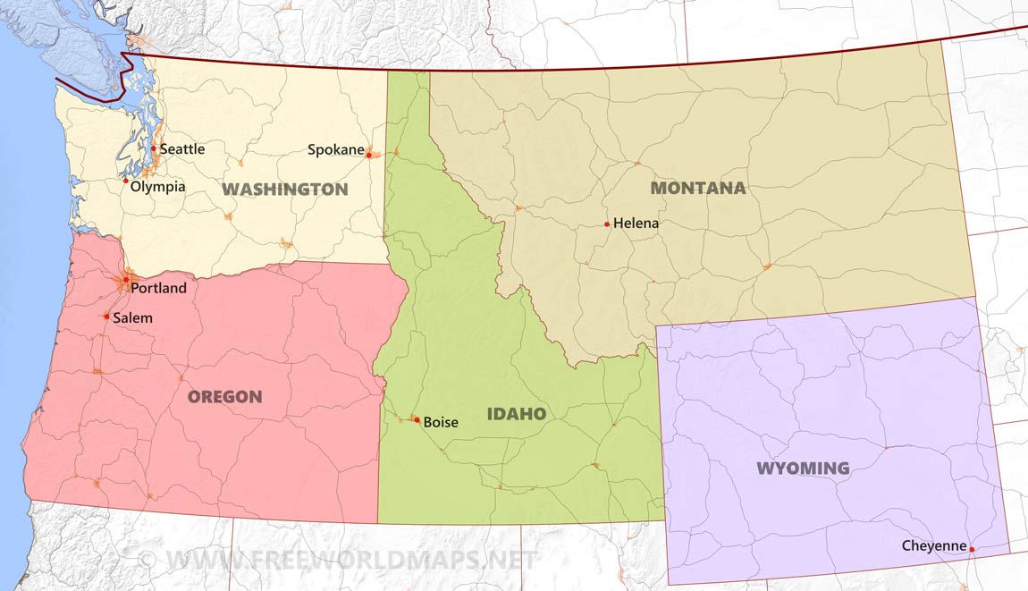 Northwest Usa Map With Cities Northwestern US maps