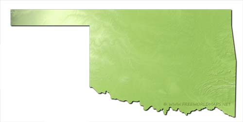 Oklahoma relief HD blank map