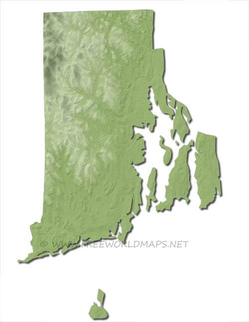 Rhode Island relief HD blank map